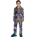 Authentic Aboriginal Art - Discovering Your Dreams Kids  Long Sleeve Velvet Pajamas Set View1