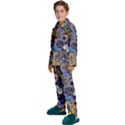 Authentic Aboriginal Art - Discovering Your Dreams Kids  Long Sleeve Velvet Pajamas Set View2