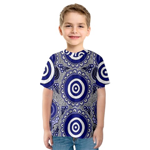 Authentic Aboriginal Art - Gathering Kids  Sport Mesh T-shirt by hogartharts