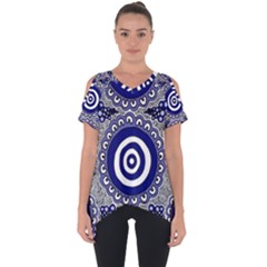 Authentic Aboriginal Art - Gathering Cut Out Side Drop T-shirt by hogartharts