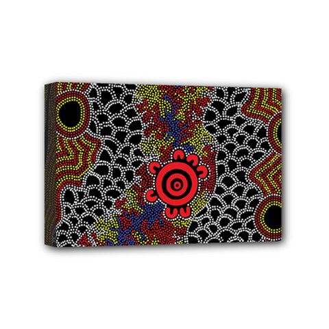 Authentic Aboriginal Art - Gathering 2 Mini Canvas 6  X 4  (stretched) by hogartharts