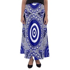 Authentic Aboriginal Art - Gathering Flared Maxi Skirt by hogartharts