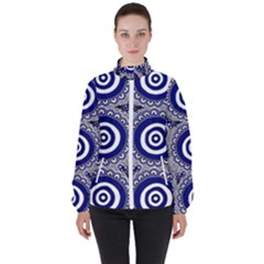 Authentic Aboriginal Art - Gathering Women s High Neck Windbreaker by hogartharts