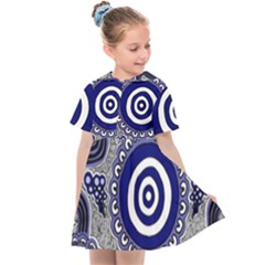 Authentic Aboriginal Art - Gathering Kids  Sailor Dress by hogartharts