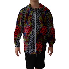 Authentic Aboriginal Art - Gathering 2 Kids  Hooded Windbreaker by hogartharts