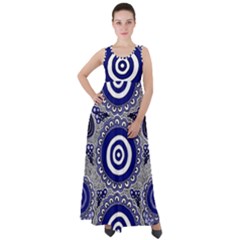 Authentic Aboriginal Art - Gathering Empire Waist Velour Maxi Dress by hogartharts