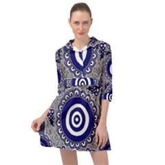 Authentic Aboriginal Art - Gathering Mini Skater Shirt Dress by hogartharts