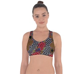 Authentic Aboriginal Art - Gathering 2 Cross String Back Sports Bra by hogartharts