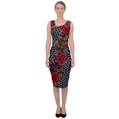 Authentic Aboriginal Art - Gathering 2 Sleeveless Pencil Dress by hogartharts