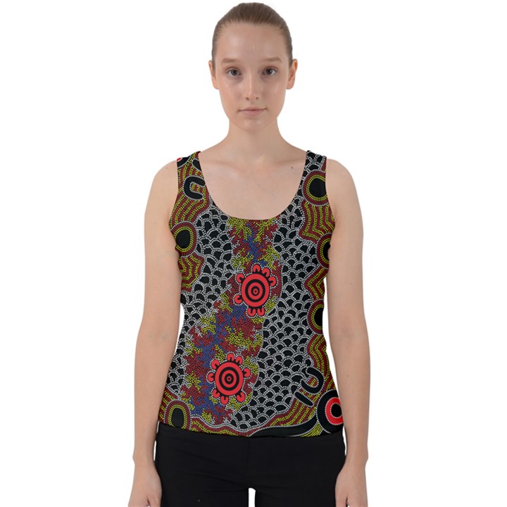 Authentic Aboriginal Art - Gathering 2 Velvet Tank Top