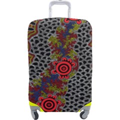 Authentic Aboriginal Art - Gathering 2 Luggage Cover (large) by hogartharts