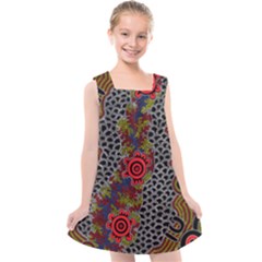 Authentic Aboriginal Art - Gathering 2 Kids  Cross Back Dress by hogartharts