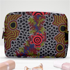 Authentic Aboriginal Art - Gathering 2 Make Up Pouch (medium) by hogartharts