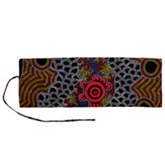 Authentic Aboriginal Art - Gathering 2 Roll Up Canvas Pencil Holder (m) by hogartharts