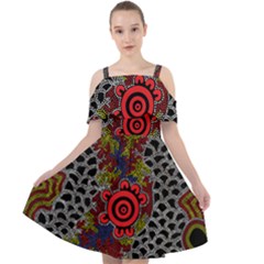 Authentic Aboriginal Art - Gathering 2 Cut Out Shoulders Chiffon Dress by hogartharts