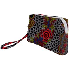 Authentic Aboriginal Art - Gathering 2 Wristlet Pouch Bag (small) by hogartharts