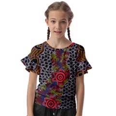 Authentic Aboriginal Art - Gathering 2 Kids  Cut Out Flutter Sleeves by hogartharts