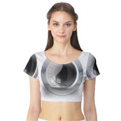 Washing Machines Home Electronic Short Sleeve Crop Top by Proyonanggan