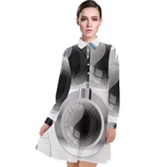 Washing Machines Home Electronic Long Sleeve Chiffon Shirt Dress by Proyonanggan