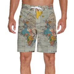 Illustration Ukrainian Folk Seamless Pattern Ornament Men s Beach Shorts by Proyonanggan