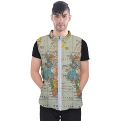 Circular Concentric Radial Symmetry Abstract Men s Puffer Vest by Proyonanggan