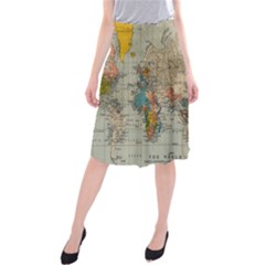 Iceland Aurora Borealis Midi Beach Skirt by Proyonanggan