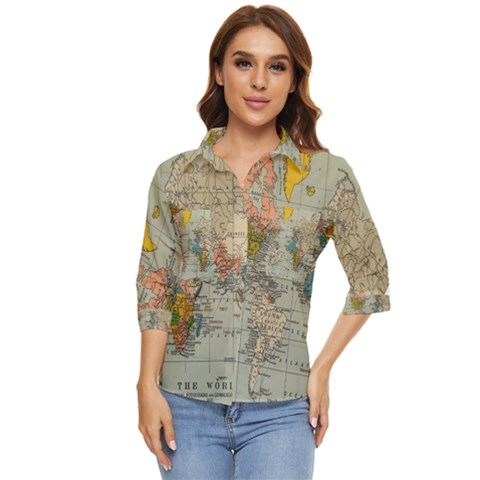 Pyramids Egypt Monument Landmark Sunrise Sunset Egyptian Women s Quarter Sleeve Pocket Shirt by Proyonanggan