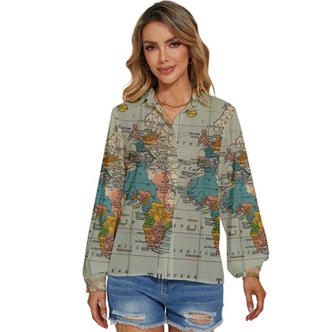 Pyramids Egypt Monument Landmark Sunrise Sunset Egyptian Women s Long Sleeve Button Up Shirt by Proyonanggan