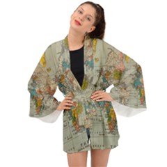 Circular Concentric Radial Symmetry Abstract Long Sleeve Kimono by Proyonanggan