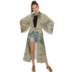 Circular Concentric Radial Symmetry Abstract Maxi Kimono by Proyonanggan