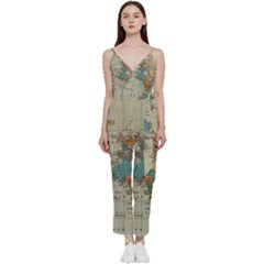 Iceland Aurora Borealis V-neck Camisole Jumpsuit