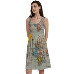 Vintage World Map Classic Skater Dress by Proyonanggan