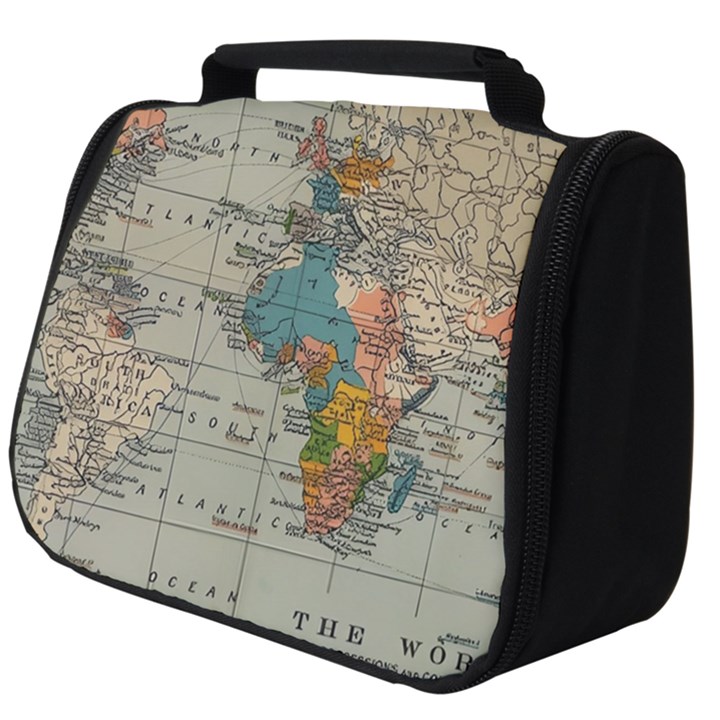 Vintage World Map Full Print Travel Pouch (Big)