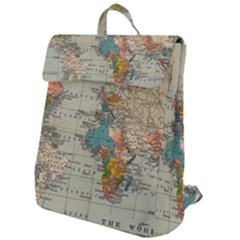 Vintage World Map Flap Top Backpack by Proyonanggan