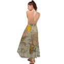 Vintage World Map Backless Maxi Beach Dress View2