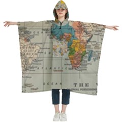 Vintage World Map Women s Hooded Rain Ponchos by Proyonanggan