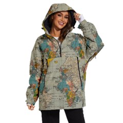 Vintage World Map Women s Ski And Snowboard Jacket by Proyonanggan