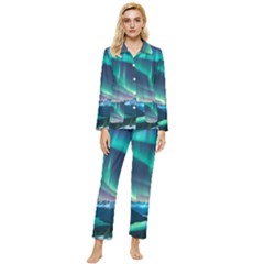 Geometric Pattern Design White Womens  Long Sleeve Velvet Pocket Pajamas Set by Ndabl3x