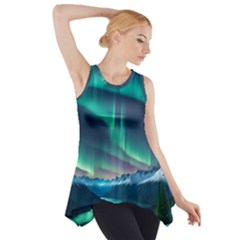 Zig Zag Waves Lines Geometric Side Drop Tank Tunic by Ndabl3x