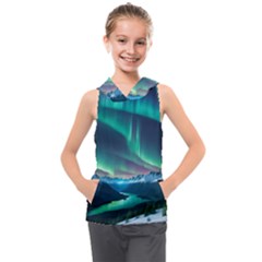 Zig Zag Waves Lines Geometric Kids  Sleeveless Hoodie by Ndabl3x