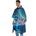 Zig Zag Waves Lines Geometric Men s Hooded Rain Ponchos View2