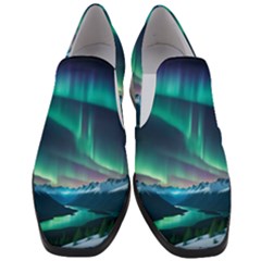 Aurora Borealis Women Slip On Heel Loafers by Ndabl3x