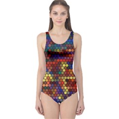 Zig Zag Pattern Geometric Design One Piece Swimsuit by Ndabl3x