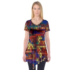 Zig Zag Pattern Geometric Design Short Sleeve Tunic  by Ndabl3x