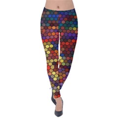 Zig Zag Pattern Geometric Design Velvet Leggings by Ndabl3x