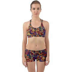 Zig Zag Pattern Geometric Design Back Web Gym Set by Ndabl3x