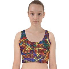 Zig Zag Pattern Geometric Design Velvet Racer Back Crop Top by Ndabl3x