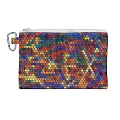 Zig Zag Pattern Geometric Design Canvas Cosmetic Bag (large) by Ndabl3x