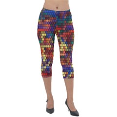 Zig Zag Pattern Geometric Design Lightweight Velour Capri Leggings  by Ndabl3x