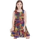 Zig Zag Pattern Geometric Design Kids  Skater Dress View1